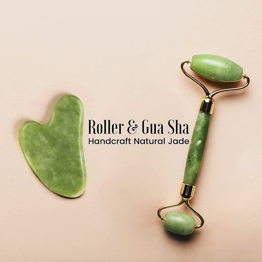 Flawless Jade Roller & Gua Sha – Marble Stone Skin Massage